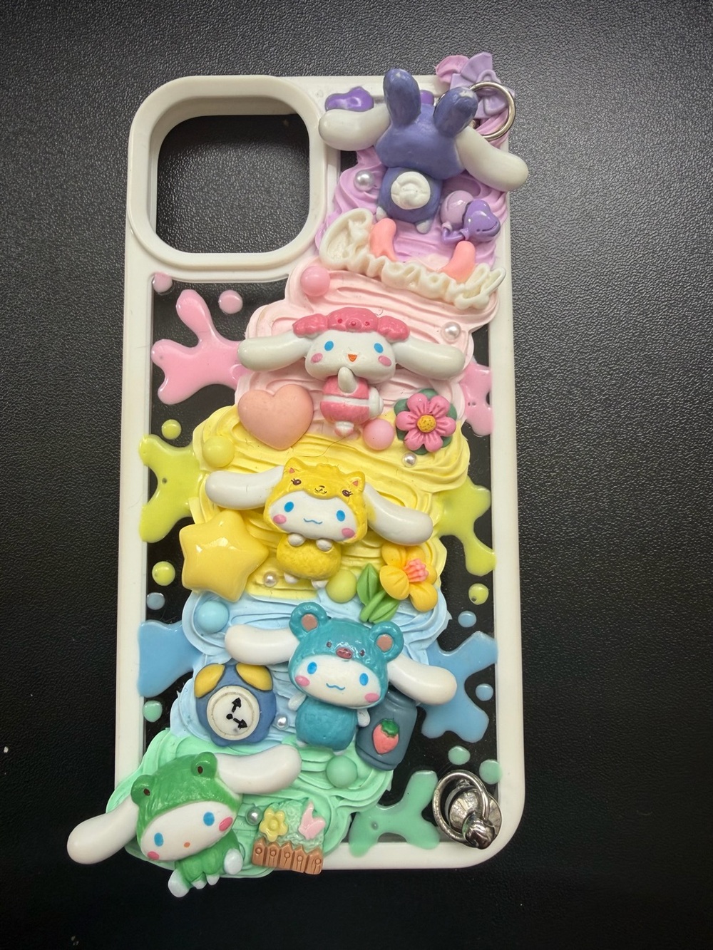 NWOT iPhone 13/14 Decoden Case Sanrio Rainbow Cinnamoroll 3D Cute Kawaii Color
